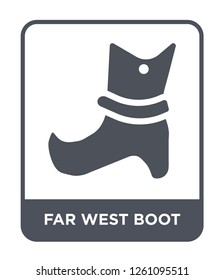 far west boot icon vector on white background, far west boot trendy filled icons from Desert collection, far west boot simple element illustration