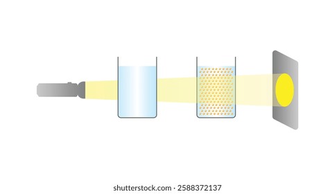Faraday Tyndall Effect Science Design. Vector Illustration.