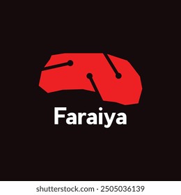 Faraiya City map. vector map of the Lebanon Country. Borders of for your infographic and technology. Vector illustration design template