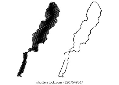 Farallon de Medinilla Island (Commonwealth of the Northern Mariana Islands, Pacific Ocean, United States of America, USA) map vector illustration, scribble sketch map