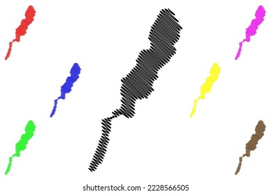 Farallon de Medinilla Island (Commonwealth of the Northern Mariana Islands, Pacific Ocean, United States of America, USA) map vector illustration, scribble sketch map