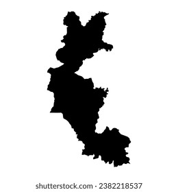 Mapa de la región de Faranah, división administrativa de Guinea. Ilustración vectorial.