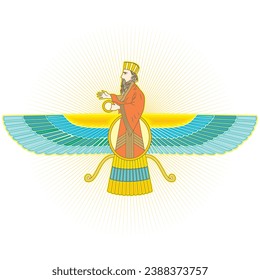 Faravahar or Ferohar one of the primary symbols of Zoroastrianism