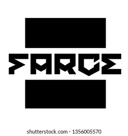 FARCE stamp on white