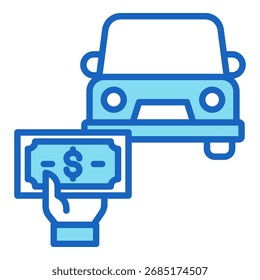 Fare Icon Blue Vector Illustration