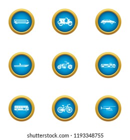 Fare icons set. Flat set of 9 fare vector icons for web isolated on white background
