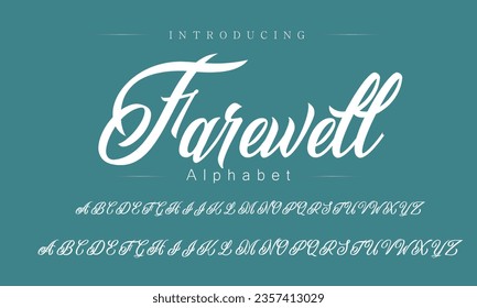 Farewell Font. Alphabet. Script. Typeface. Label .Vintage typeface. For labels and different type designs