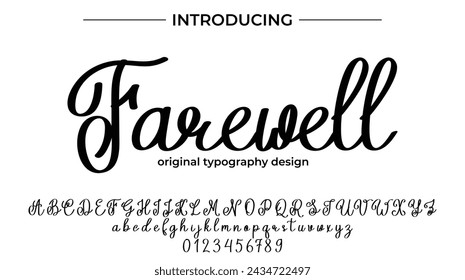 Farewell Font Stylish brush painted an uppercase vector letters, alphabet, typeface