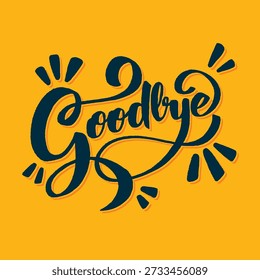 Farewell message hand drawn lettering. See you soon.