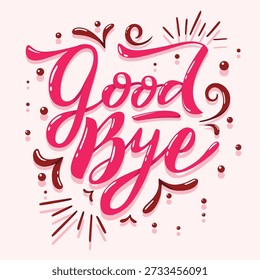Farewell message hand drawn lettering. See you soon.