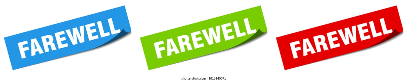 farewell paper peeler sign set. farewell sticker