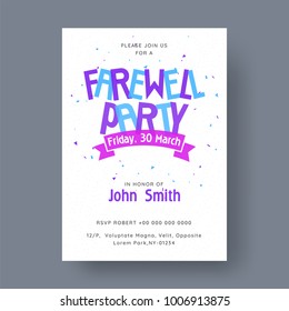 Farewell Party Banner, or Invitation Card Design.