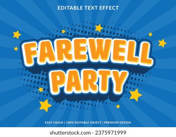 farewell party editable text effect template use for business logo and brand