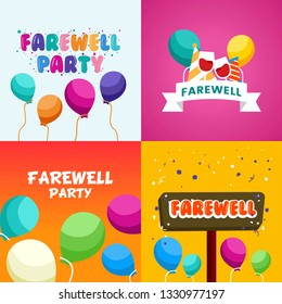 Farewell Party Illustration Background and Poster Card Design