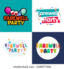 Farewell Party Illustration Background and Poster Card Design