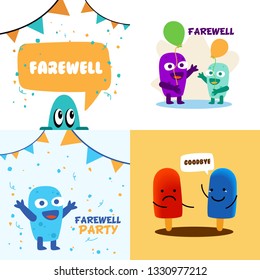 Farewell Party Illustration Background And Poster Card Design