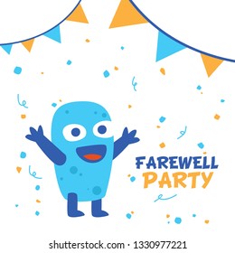 Farewell Party Illustration Background and Poster Card Design