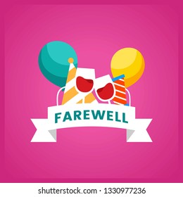 Farewell Party Illustration Background Poster Card Stock Vector ...