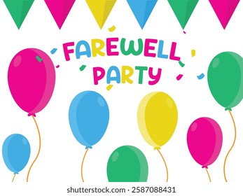 Farewell Party Illustration Background and Poster Card Design
