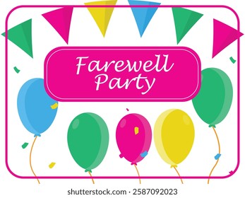 Farewell Party Illustration Background and Poster Card Design
