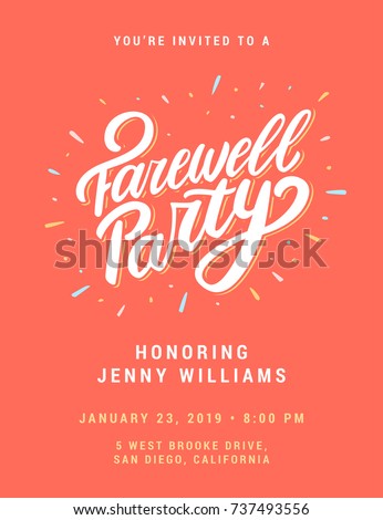 farewell party invitation template のベクター画像素材 ロイヤリティ