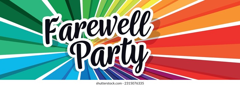 Farewell party on colorful background