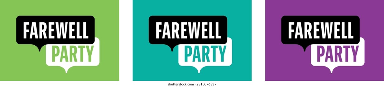 Farewell party on speech bubble