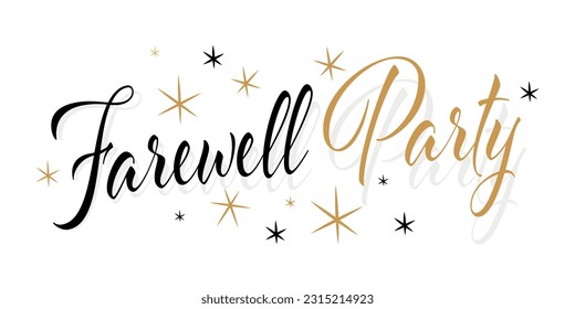 Farewell party on white background