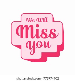 Farewell party template. We will miss you. Party, invitation card design