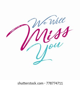 Farewell party template. We will miss you. Party, invitation card design