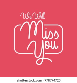 Farewell party template. We will miss you. Party, invitation card design
