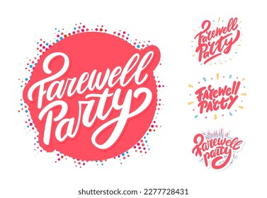 Farewell party. Vector handwritten letterings.