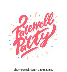 Farewell party. Vector lettering banner.