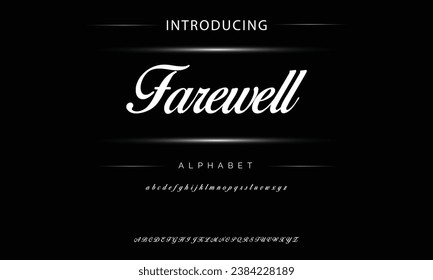 Farewell Vintage decorative font  with label design and background pattern