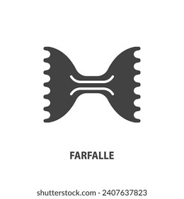 Farfalle glyph icon. Italian pasta symbol. Vector illustration.