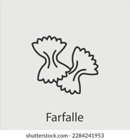 farfalle  icon vector icon.Editable stroke.linear style sign for use web design and mobile apps,logo.Symbol illustration.Pixel vector graphics - Vector