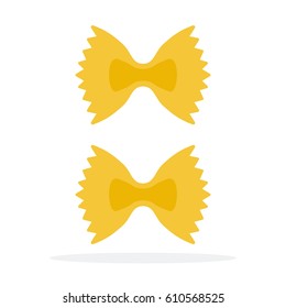 Farfalle macaroni vector flat material design isolated on white