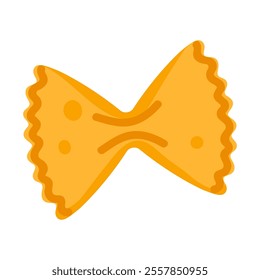 Farfalle pasta. Bow tie shape pasta. Dry Italian food. Vector illustration in cartoon style. Isolated white background