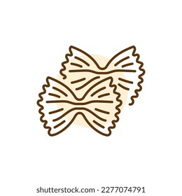 Farfalle pasta color line icon. Italian food. Flour products