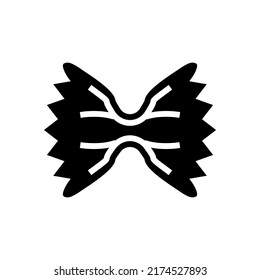 farfalle pasta glyph icon vector. farfalle pasta sign. isolated contour symbol black illustration