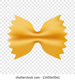 Farfalle pasta icon. Realistic illustration of farfalle pasta vector icon for on transparent background