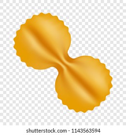 Farfalle pasta icon. Realistic illustration of farfalle pasta vector icon for on transparent background