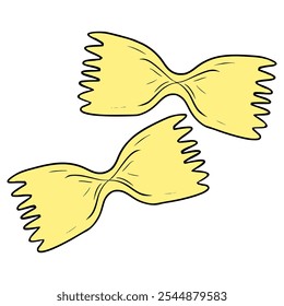 farfalle pasta illustration hand drawn isolated vector