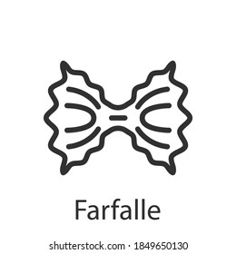 Farfalle pasta, linear icon. Editable stroke