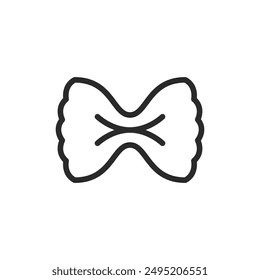 Farfalle pasta, linear style icon. Bowtie-shaped pasta. Editable stroke width