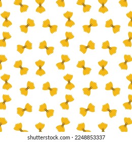 Farfalle pasta pattern vector. Farfalle pasta on white background.