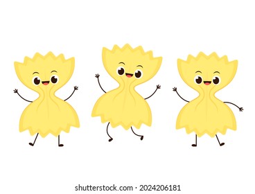 Vector de pastas ferfalles. Diseño del carácter de la pasta fértil.