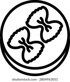 Farfalle Pasta Vector Design Icon Style