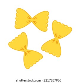 Farfalle pasta vector. Farfalle pasta on white background.