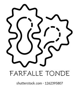 Farfalle tonde icon. Outline farfalle tonde vector icon for web design isolated on white background